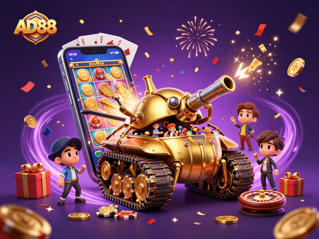 Experience thrilling rewards with AD88's dynamic casino gaming atmosphere filled with excitement.