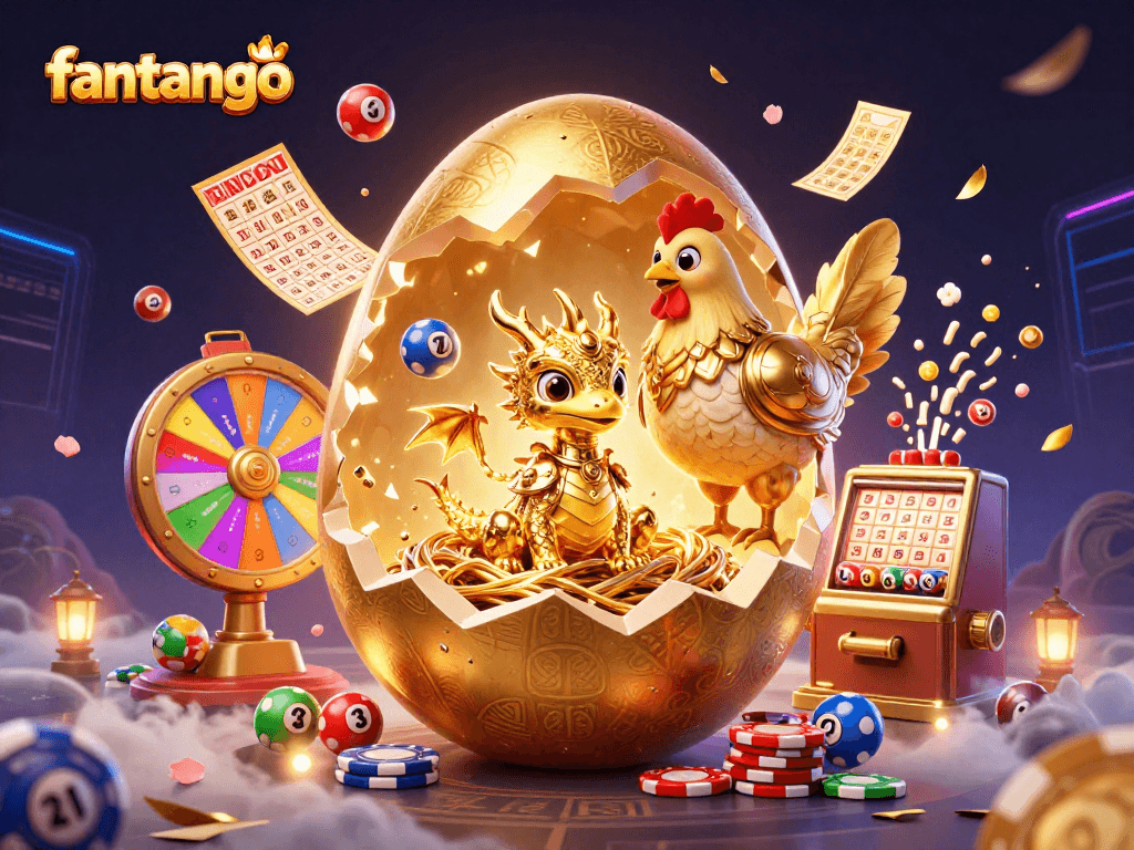 Engage players with fantango as golden dragon reveals winning poker chips in a vibrant casino scene.