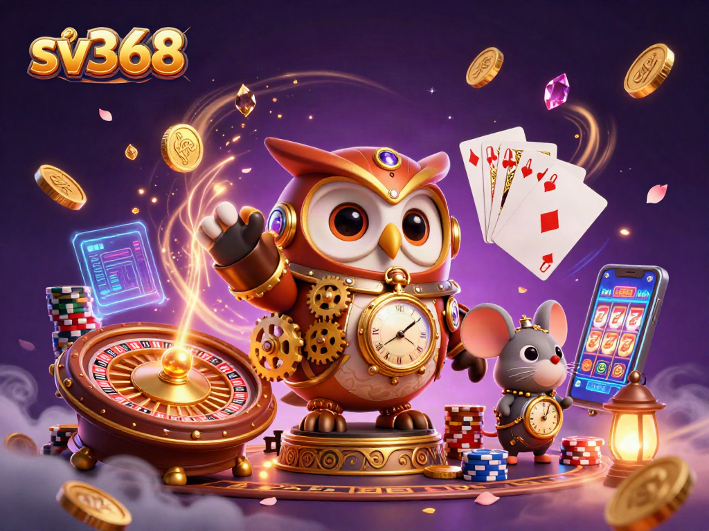 Spin the wheel and win big with sv368 in this vibrant, action-packed casino scene.