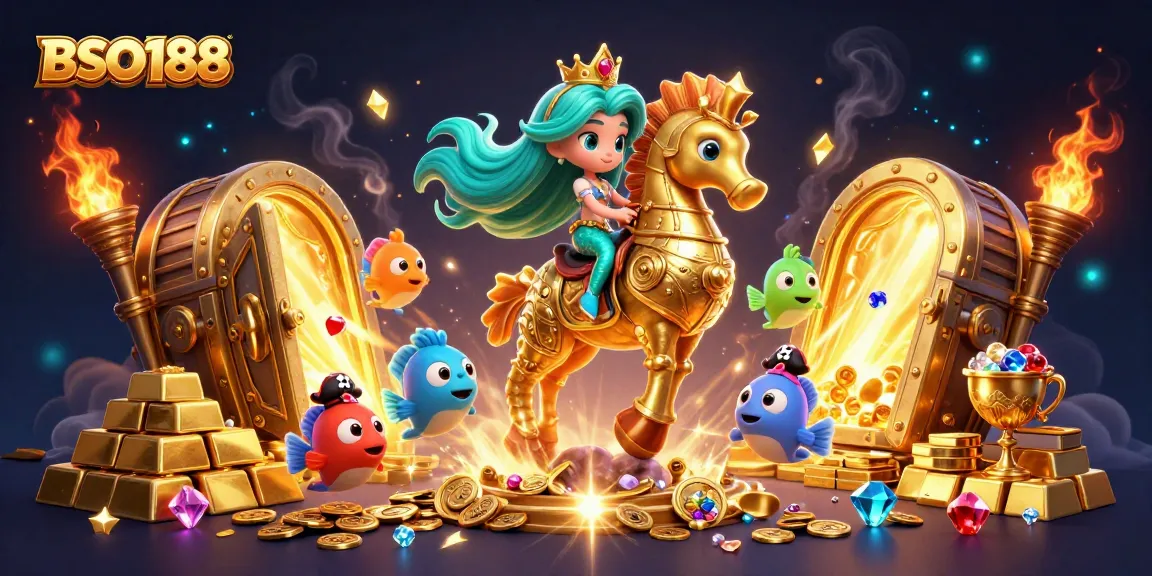 Engage in thrills at BSO188 with a vibrant mermaid-themed casino adventure illustration.