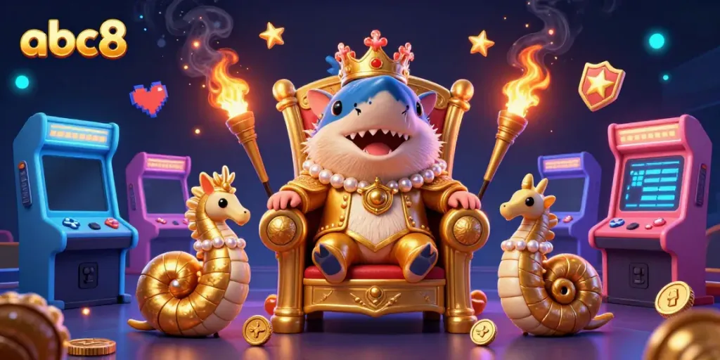 Engage with abc8's immersive casino experience through a vibrant illustration showcasing gaming excitement and rich detail.