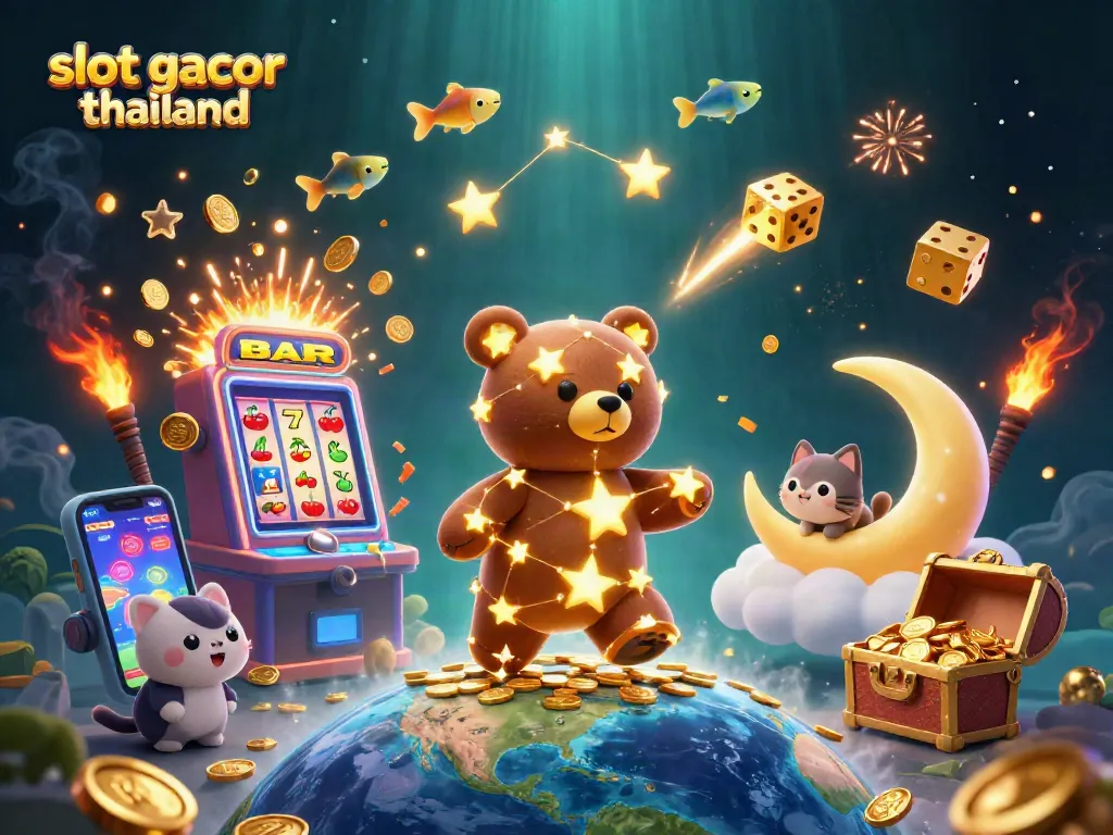 Experience slot gacor Thailand with a magical 3D illustration of a casino adventure.