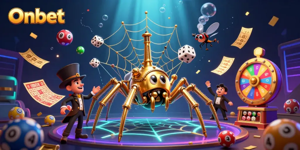 Engage in thrilling games at Onbet with a vibrant steampunk scene full of dynamic lottery elements.