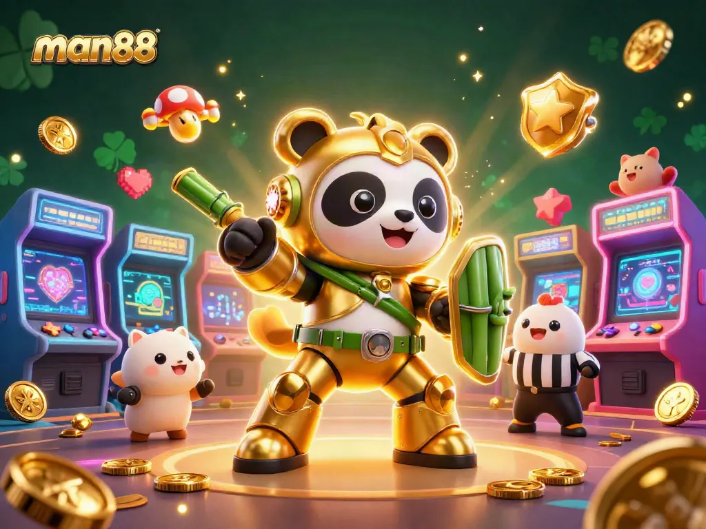 Experience thrilling gameplay at man88 with vibrant casino elements and exciting characters in a dynamic arena.