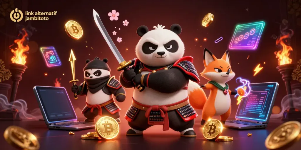 Experience thrilling gaming with link alternatif jambitoto in a vibrant 3D casino scene.