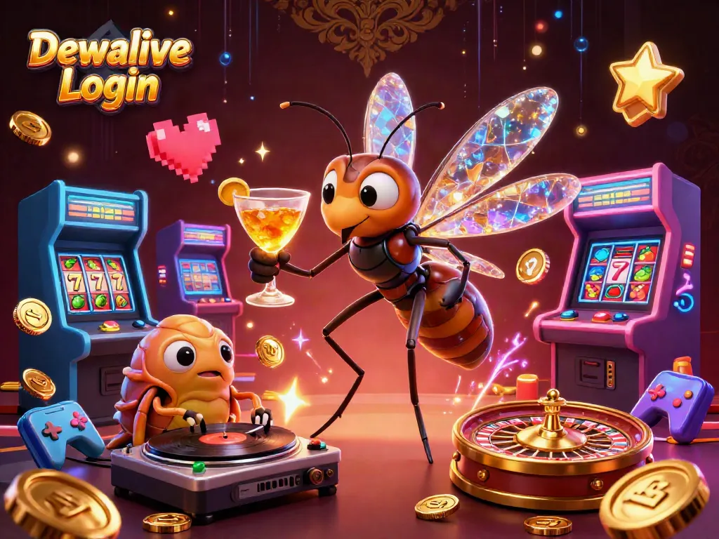 Catch the excitement with Dewalive Login at our vibrant casino featuring a lively 3D scene of unique characters.