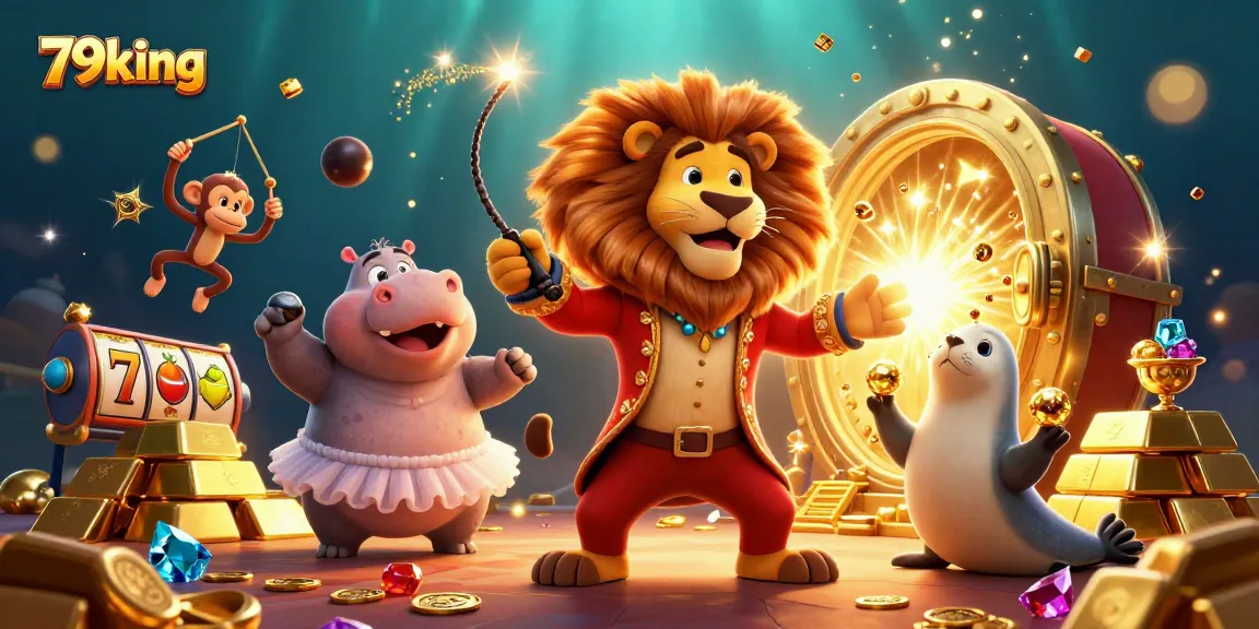 Spin the reels with 79king's vibrant casino characters in a dynamic 3D illustration.