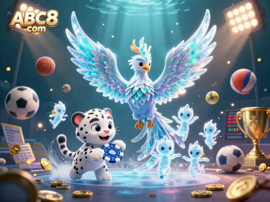 Engage with thrilling games on ABC8 com through a vibrant 3D casino scene featuring dynamic elements.