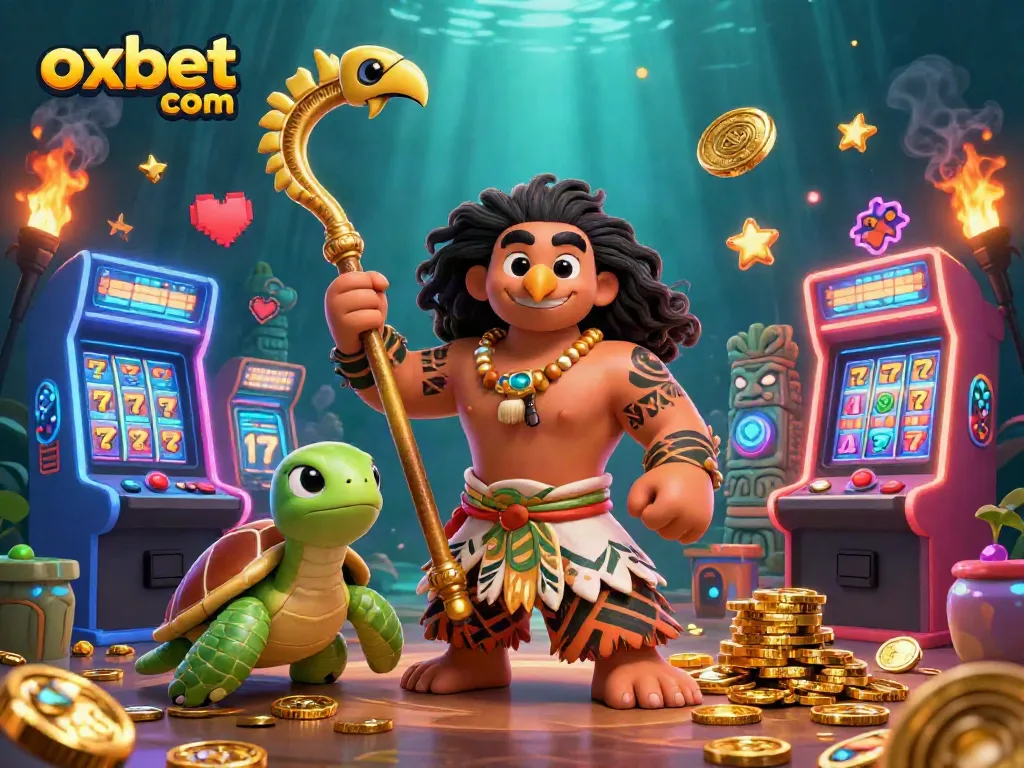Experience the excitement of oxbet com with vibrant gaming elements in a vivid illustration.