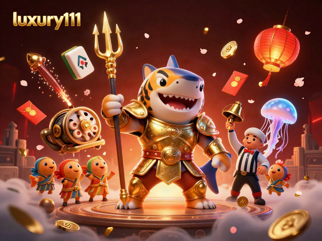 luxury111 showcases an underwater colosseum where a tiger shark battles for casino riches, surrounded by enchanting game elements
