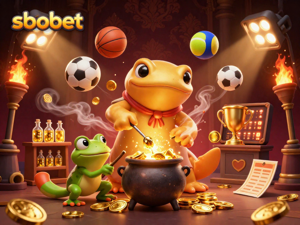 Experience sbobet with thrilling sports betting action featuring vibrant elements of winnings and excitement.