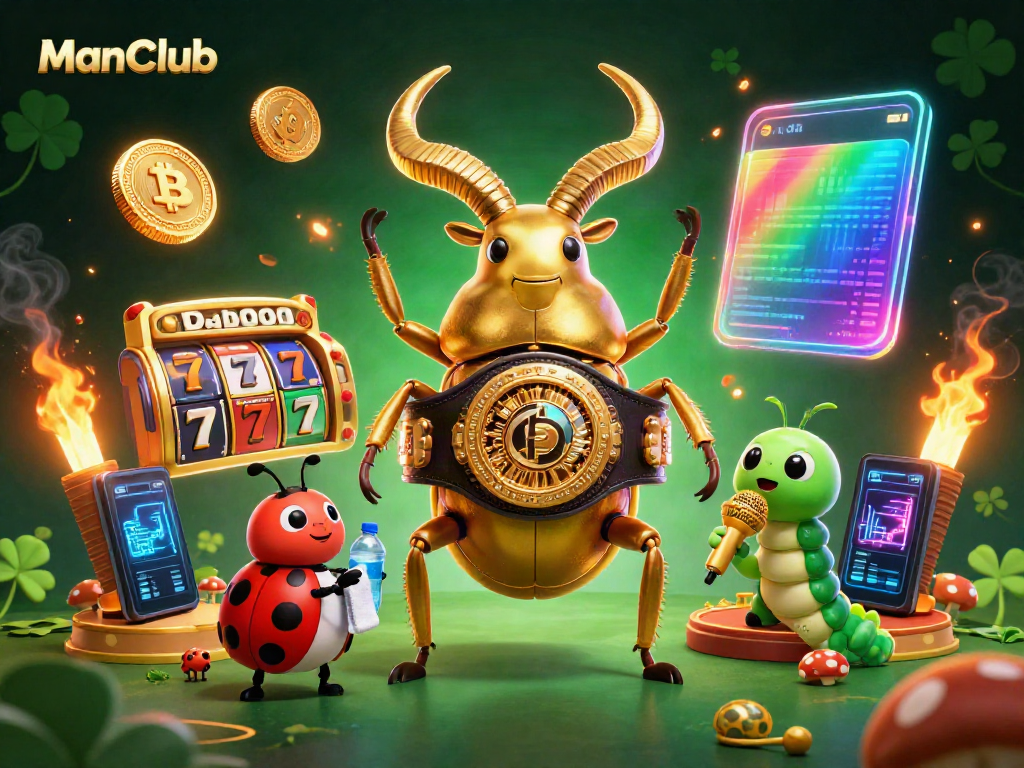 Experience thrilling gameplay at ManClub with vibrant casino elements featuring unique characters.