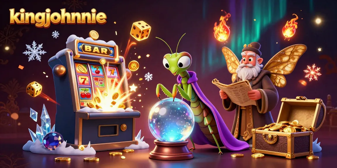 Win big at kingjohnnie with a mystical scene featuring fortune teller and casino elements.