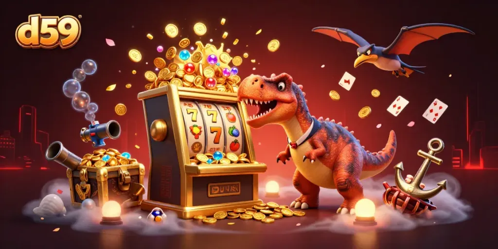 d59 unleashes animated excitement in a jackpot-filled casino scene with vibrant colors and dynamic characters.