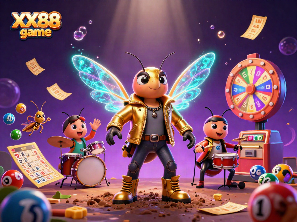 Experience the excitement of XX88 game with vibrant casino-themed illustration featuring dynamic elements.
