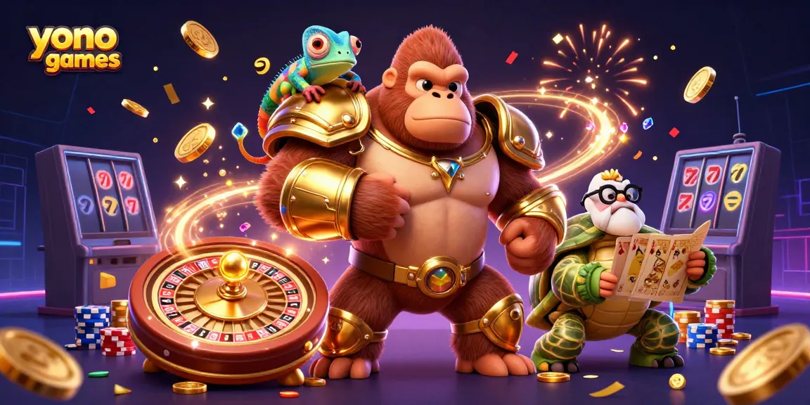 Engage with the exciting world of yono games surrounded by immersive casino elements and vibrant characters.