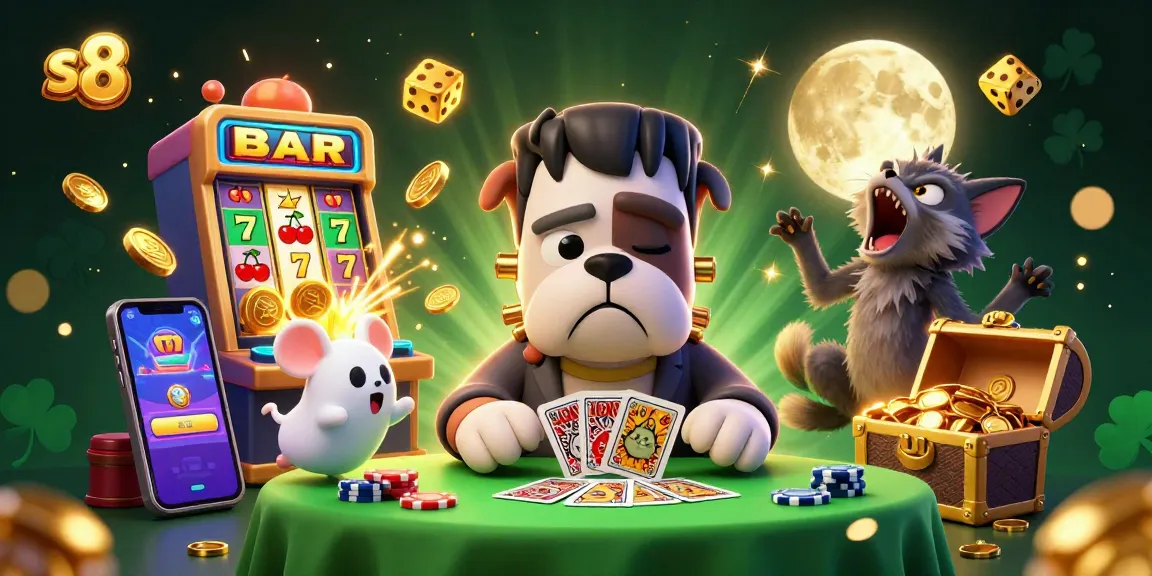 Engage with thrilling slots at s8, featuring vibrant characters and a jackpot explosion.