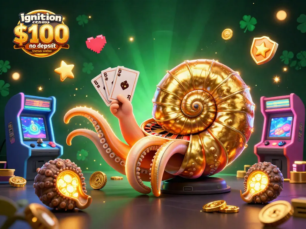Experience thrills with ignition casino $100 no deposit bonus codes in this vibrant 3D casino scene.