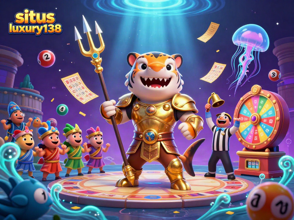 Mengambil bagian dalam pengalaman menang di situs luxury138 dengan ilustrasi kasino berwarna-warni dan penuh aksi.