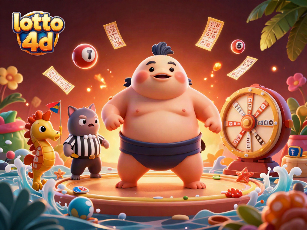 Engage with lotto 4d dynamics in a vibrant underwater scene featuring a fugu and a lottery atmosphere