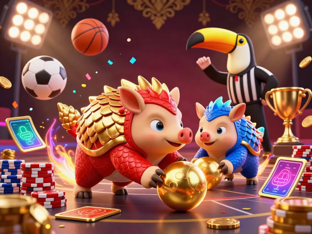 Bowl and bet with go88go pangolins in an energetic casino game scene.
