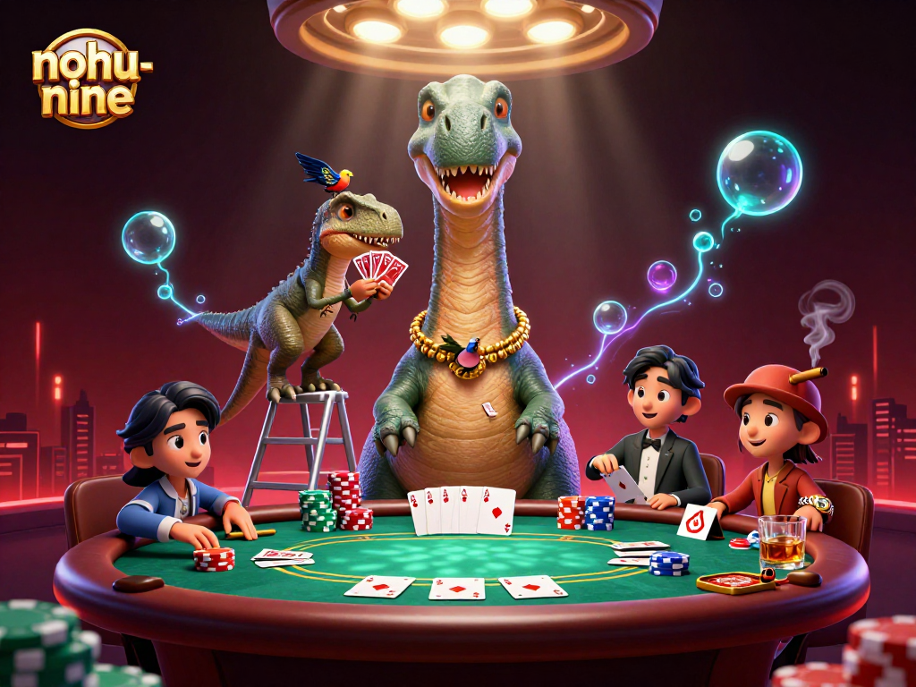 Experience thrilling nohu-nine gaming with a towering brontosaurus and dynamic poker action!