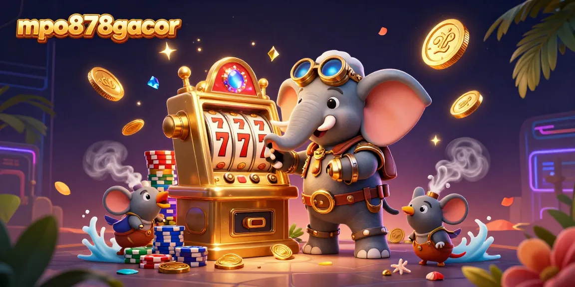 Pemain merasakan pengalaman mpo878gacor dengan slot mesin berwarna-warni dan karakter steampunk.