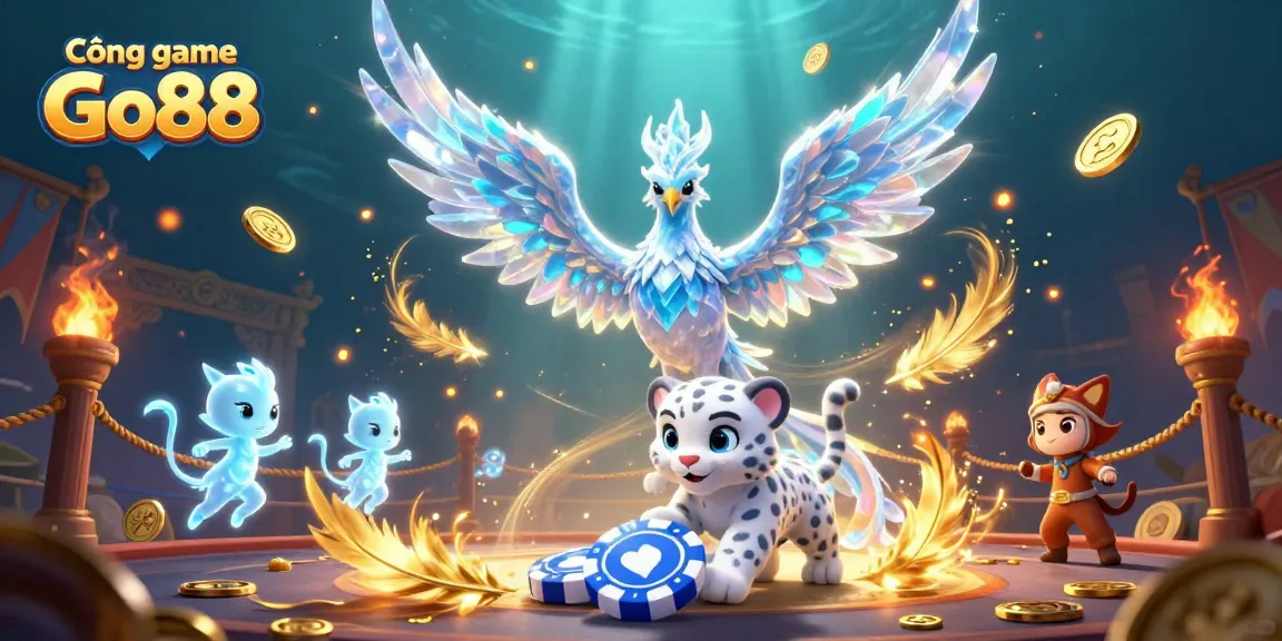 Experience thrilling gameplay with Cổng game Go88 amidst a dazzling display of vibrant casino elements.