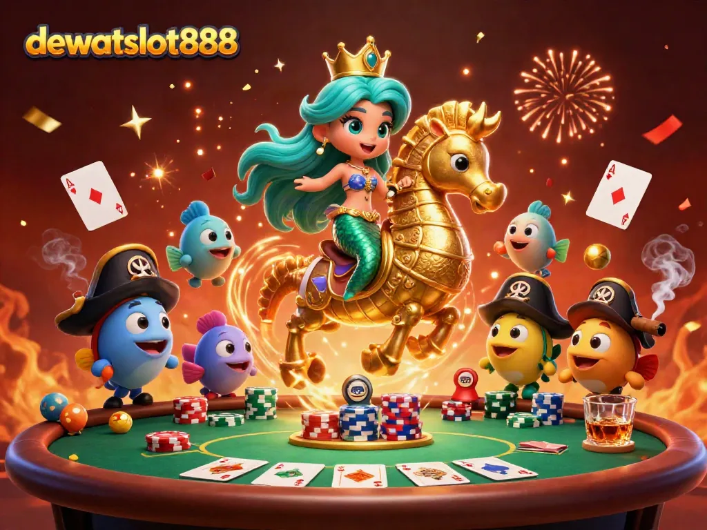 Menangkan permainan di dewataslot888 dengan mermaid raja dan sehorse bersinar dalam suasana kasino