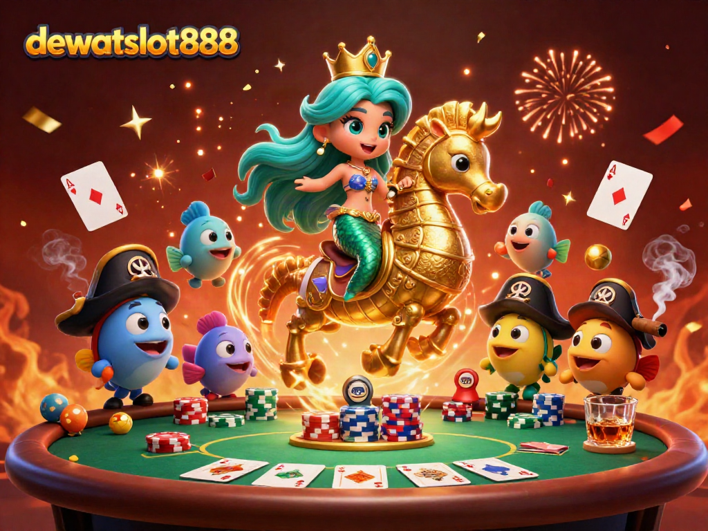 Menangkan permainan di dewataslot888 dengan mermaid raja dan sehorse bersinar dalam suasana kasino