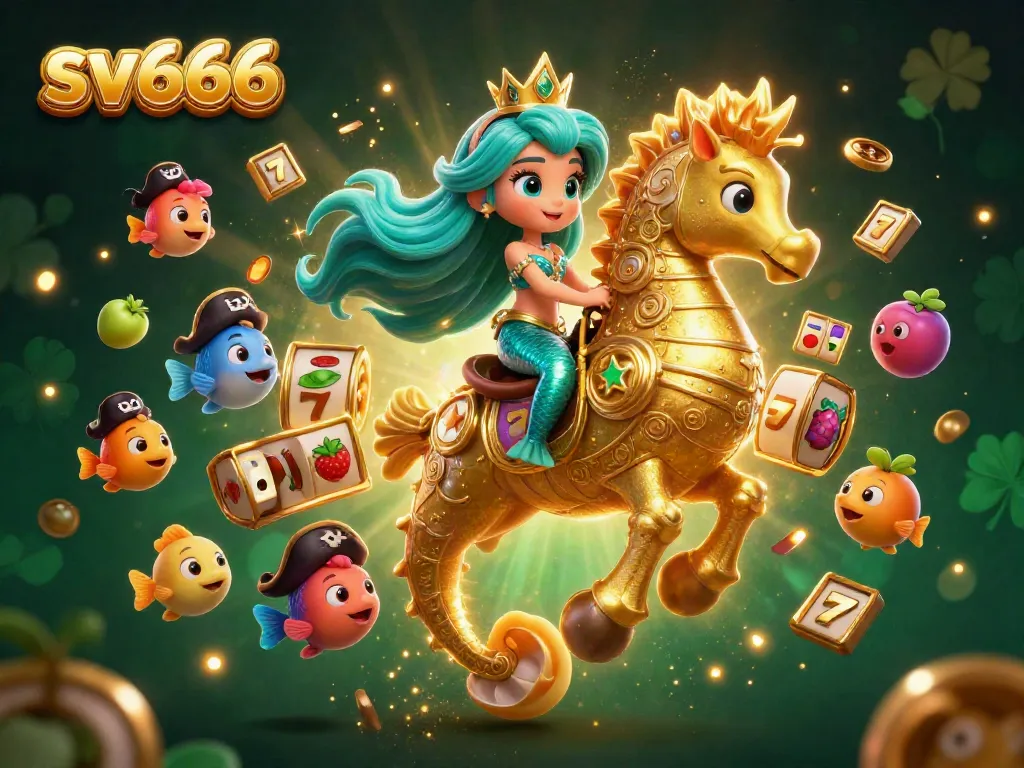 Immerse in the thrilling world of sv666 with a dazzling 3D mermaid and slot reels.