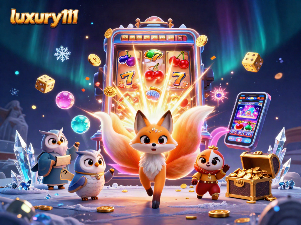 Experience the excitement of luxury111 with vibrant casino elements bursting in a dynamic 3D scene.