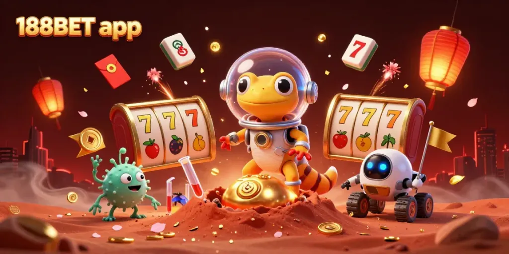 Experience the thrilling 188BET app in an exciting Martian casino adventure.