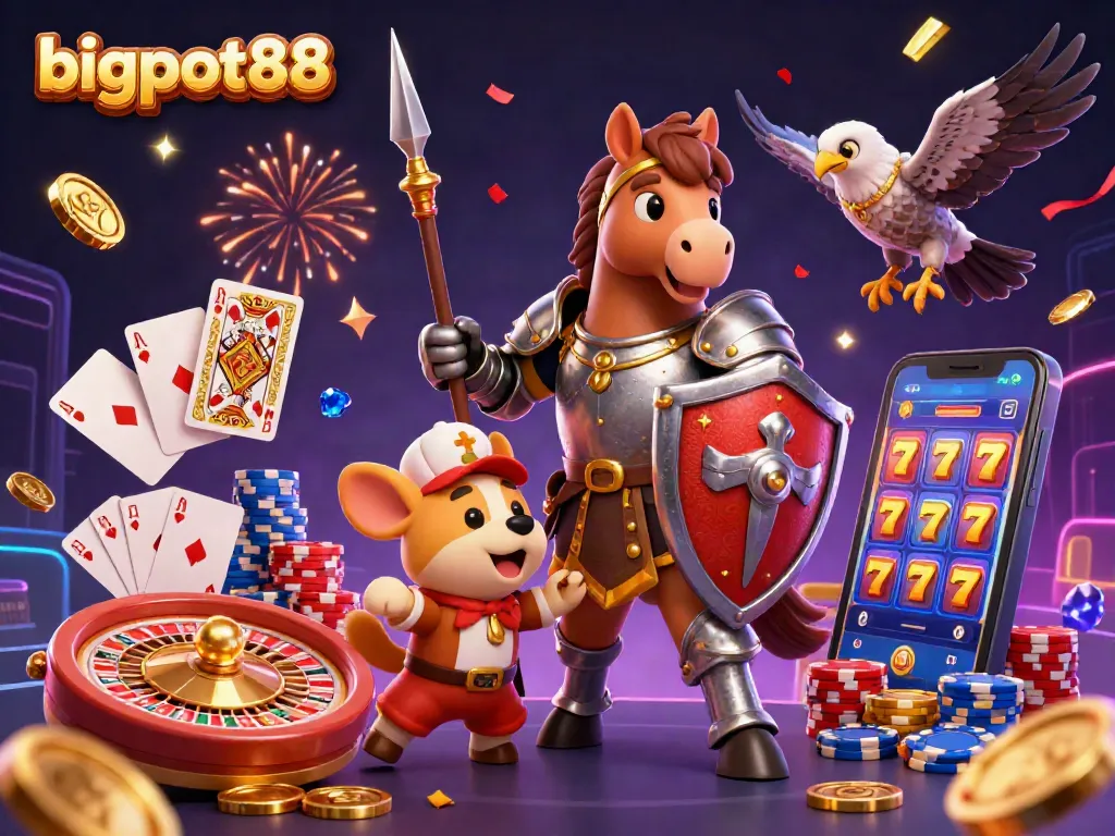 Menangkan keberuntungan Anda di bigpot88 dengan ilustrasi kasino yang memukau.